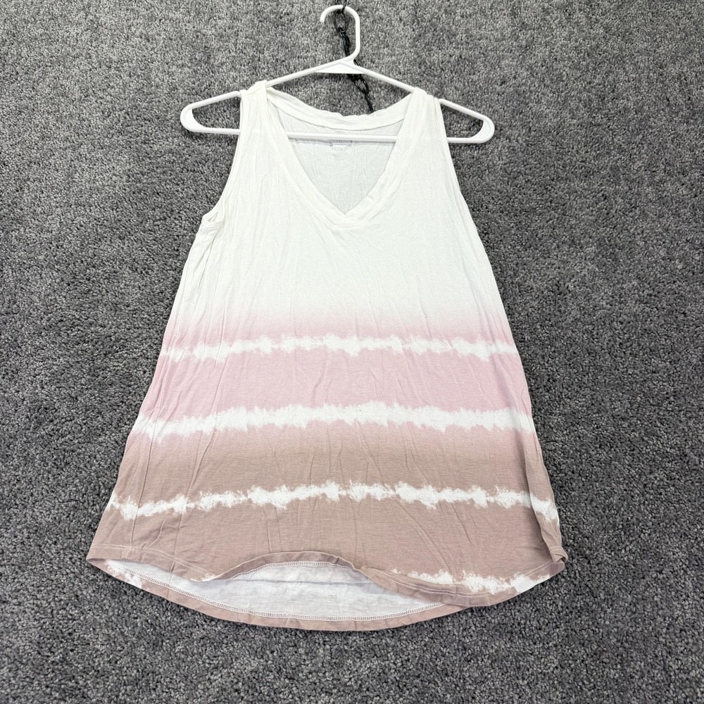 Maurices Tank Top Womens S Pink Striped V Neck 24/7 Jersey Casual Summer